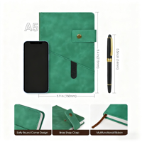 Vente en gros de carnet promotionnel de luxe arbre de vie coffret cadeau agenda A5 magnétique bureau marron en similicuir