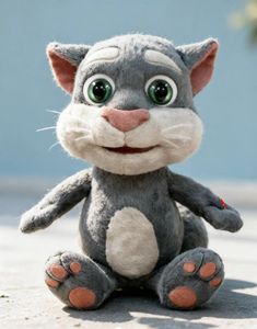 ตุ๊กตาแมวทอมพูดได้ น่ารัก ขยับได้ บรรจุใยฝ้าย PP ของเล่นตุ๊กตาขนนุ่ม พร้อมฟังก์ชั่นพูดตอบ - Product Image 4