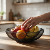 Corbeille à fruits large en gros, plateau à fruits en fil métallique antidérapant polyvalent pour la maison, commande en gros, service OEM ODM