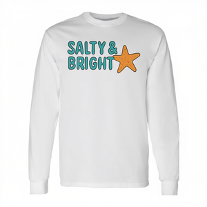 Salty & <b>Bright</b> Starfish Long Sleeve <b>T</b>-<b>Shirt</b> Coastal Christmas Design - Product Image 2