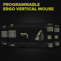 Souris verticale ergonomique Delux M618 BU, 6 boutons, 800/1200/1600 DPI, optique, pour droitier, avec repose-poignet, pour PC portable