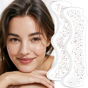 Parche de Maquillaje Temporal con Purpurina Dorada Rosa, Diseño de Pecas, Resistente al Agua, para Cara y Cuerpo, Estilo Indio - Product Image 1