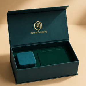 Boîte à bijoux en carton magnétique de luxe, écologique, personnalisable avec logo, avec boîte à bague, pour la marque de bijoux - Product Image 2