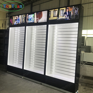 Plywood display showcase for mobile shop counter for sale display cabinet cell phone display showcase painting