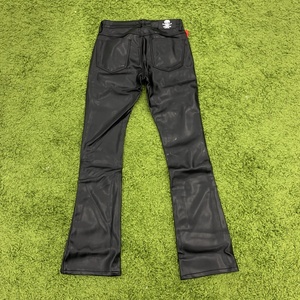 Rivestimento in pile con logo ricamato EDGEDENIM nero rosso <span class=keywords><strong>pelle</strong></span> <span class=keywords><strong>pantaloni</strong></span> a zampata impilati da uomo - Product Image 6