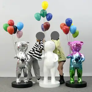Escultura de oso de fibra de vidrio para decoración del hogar, escultura de oso de fibra de vidrio, 2023