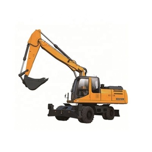Excavadora de ruedas medianas XE210w 21ton, excavadora barata de pista de goma de 0, 86m3 con componentes de núcleo de bomba de motor Cummins originales - Product Image 2
