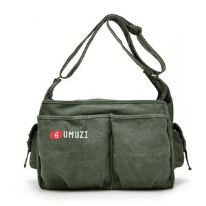 Bolso Bandolera Retro de Lona para Hombre, Estilo Casual Vintage, con Botones Bordados, Ligero, para Verano - Product Image 3