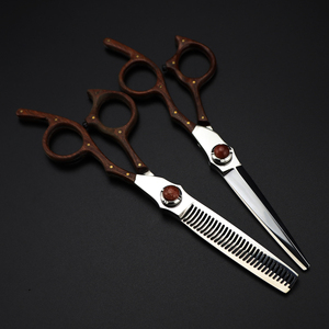 Ciseaux à cheveux professionnels avec manche en bois, ciseaux de barbier, ciseaux de coiffure japonais VG10 - Product Image 4