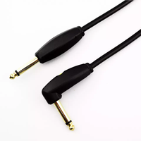 Câble de microphone pour instrument électrique, guitare, 24AWG OFC, faible bruit, prise plaquée or 14 pouces, interrupteur silencieux mono, jack PVC 6,5 mm
