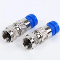 Conectores de Compresión Tipo F RG6, Adaptador de Cable Coaxial, Conectores de Compresión Tipo F para Televisión por Satélite y por Cable