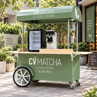 Mini-chariot mobile à pousser pour snacks de rue, avec congélateur à glace roulée, à vendre aux États-Unis avec roues