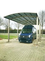 Cochera Metálica Resistente, Estructura de Aluminio para Todo Clima con Cubierta de Policarbonato para Protección del Automóvil