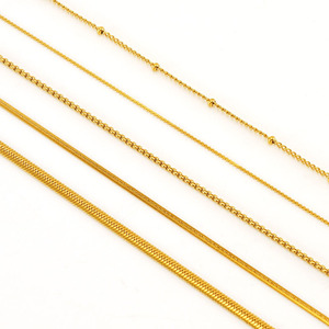 18K PVD Gold & <b>Silver</b> Stainless Steel Beaded Satellite, <b>Box</b> & Rolo <b>Chains</b> | Hypoallergenic, Waterproof Jewelry Making Supplies - Product Image 1