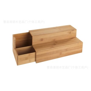 Bamboo <b>Tea</b> Storage <b>Box</b> Drawer Style Spice Rack Desktop Organizer With Compartments For Kitchen Use - Product Image 4