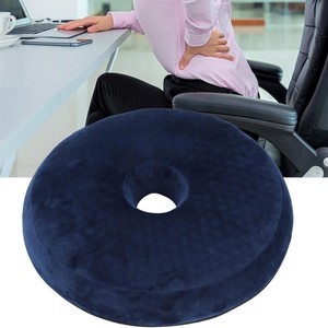 Coussin de siège rond en mousse à mémoire de forme, bleu, respirant, pour soutenir les hanches, conception épaissie - Product Image 1