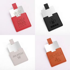 PU Card <b>Mirror</b> Anti Fall Frameless Makeup and Beauty <b>Mirror</b> Square Card Holder Portable Small <b>Mirror</b> - Product Image 2