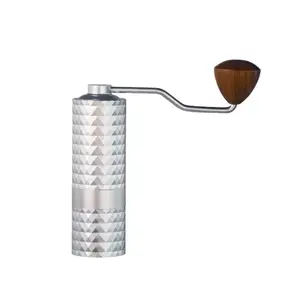 사용자 정의 알루미늄 합금 커피 그라인더 수동 커피 콩 그라인더 SUS 420 조정 가능한 버 그라인더 커피