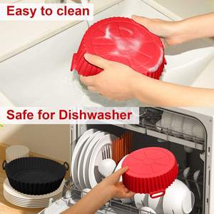 Reutilizables 2026: Forros de silicona de 8 pulgadas para freidoras de aire, accesorios para horno, aptos para ollas de 3 a 5 QT, bandejas de hornear y utensilios de horno. - Product Image 3