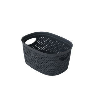 Intreccio <b>Basket</b> Xs Grey 235x180x120mm PP Bathroom Clothing Organizer Storage with Handles - Product Image 1