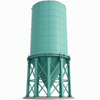 Silo à ciment boulonné standard d'exportation 2000T, réservoir de stockage modulaire de 12,5 m de diamètre, silo en acier haute résistance avec 8 pieds de support