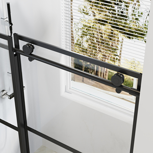 Porte de douche coulissante noire personnalisée 60 po x 62 po pour <span class=keywords><strong>baignoire</strong></span> - Product Image 4