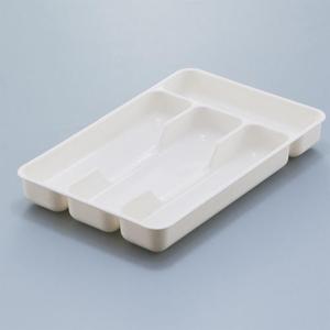 Bianco multiuso posate vassoio con 4 griglie accessori cassetto organizzatore per uso cucina - Product Image 2