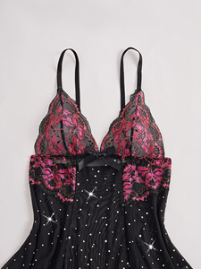 Regalo di san valentino <span class=keywords><strong>Sexy</strong></span> e allettante tuta di pizzo con Design gonna a canotta nera reggiseno Panty Nighty - Product Image 3