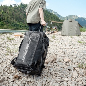 Large Capacity Waterproof Weekender Duffle Bag with Wheels Rolling Trolley <strong>Luggage</strong> Heavy-Duty <strong>Holdall</strong> with Retractable Handle - Product Image 2