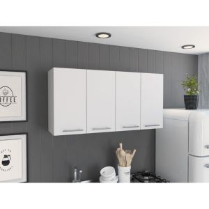 DB 120 <b>White</b> Kitchen Cabinets Four-Door Two-Cabinet <b>Wall</b> <b>Unit</b> with Two-<b>Shelves</b> - Product Image 1