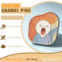 Épinglette personnalisée en alliage de zinc avec émail souple et impression UV, motif dessin animé moderne et mignon, pour cadeaux promotionnels d'entreprise
