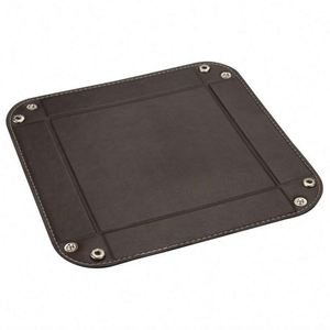 PU Leather Foldable Storage Box Tray <b>Square</b> <b>Key</b> Wallet Coin Organizer Desktop & Drawer Accessory Set for Home & Office Use - Product Image 3