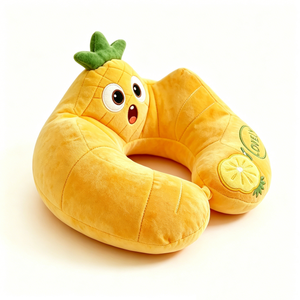 Almohada de Viaje Personalizada con Forma de Piña, Linda Almohada de Felpa con Forma de Piña Amarilla - Product Image 5