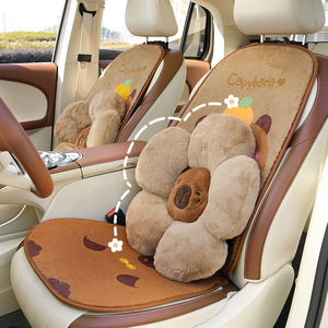 Appuie-tête et support lombaire pour voiture Capybara, design ours mignon en peluche, pour toutes les saisons, ajustement universel - Product Image 2