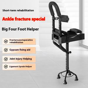 Muleta Antideslizante de una Sola Pierna, Andador Telescópico, Soporte para Tobillo Esguinzado o Fracturado, Equipo Auxiliar de Rehabilitación para Caminar - Product Image 2