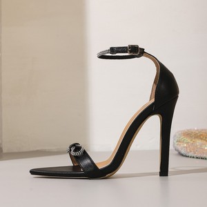 Sandales de soirée et de mariage pour femmes 2026 – Chaussures noires à talons hauts avec nœud en cristal, tendance - Product Image 5