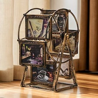 Vente directe usine : Cadre photo rotatif de 5 pouces en forme de grande roue, décoration de bureau DIY pour photos de mariage et chambres d'enfants