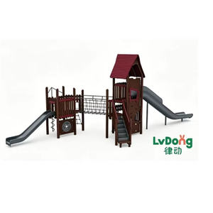 Série de jeux d'extérieur en bois massif pour maternelles et parcs communautaires, équipement de terrain de jeu en bois écologique et durable - Product Image 1