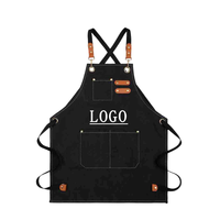 Tablier en toile de jean robuste avec logo personnalisé, unisexe, réglable, imprimé en sérigraphie, pour personnel de restaurant, cuisine, bar, grillades, barbecue, cadeau