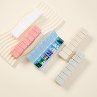 Boîte à pilules hebdomadaire minimaliste en plastique à 7 compartiments, distributeur de médicaments de poche portable
