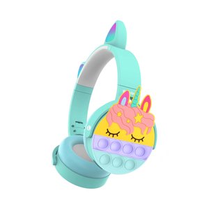 Auriculares inalámbricos de unicornio a-<span class=keywords><strong>pop</strong></span> it para mujer, niños y adultos, de silicona, arcoíris, unicornio - Product Image 4
