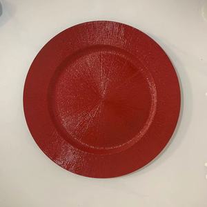 Platos de Plástico Rojos para Bodas, Hoteles y Fiestas, Diseño Retro, Platos Decorativos de Plástico Rojo Brillante, Decoración de Mesa - Product Image 2