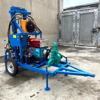 Prix d'usine, foreuse hydraulique pour puits d'eau de 200 m, foreuse pour puits d'eau sur roues, 25 CV, moteur diesel