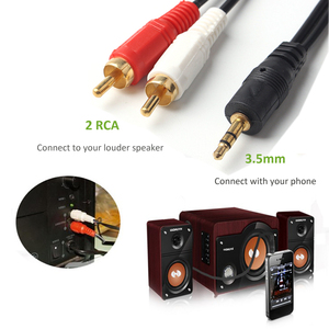 Pour l'ordinateur et l'utilisation mobile usine directe 1/8 adaptateur <span class=keywords><strong>Mini</strong></span> <span class=keywords><strong>Jack</strong></span> stéréo PVC plaqué or 3.5mm mâle à 2 mâle câble Audio <span class=keywords><strong>RCA</strong></span> - Product Image 4