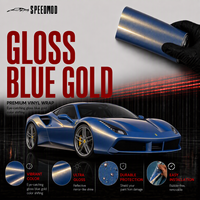 Film PPF SPEEDMOD Bleu Or à Effet de Couleur Changeante Brillant 7,5 mil TPU Auto-Réparant Protection Métallique pour Voiture 1,52m x 15m Vente en Gros