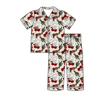 Pyjamas de Noël assortis pour la famille, en fibre de bambou douce, ensemble de vêtements de nuit en 2 pièces, impression personnalisée, pyjamas boutonnés pour les fêtes de fin d'année