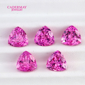 Cadermay Jewelry <b>Light</b> Rose Zircon <b>Triangle</b> Loose Stone For Jewelry Making Synthetic Lab Created Gemstone - Product Image 1