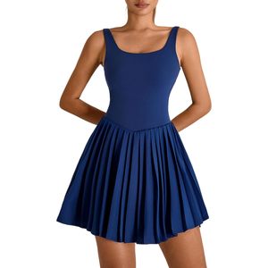 Womens Tennis Golf Dress With Built In <b>Bra</b> Shorts Pleated Hem Athletic Dress Breathable Knitted Spandex Polyester - Product Image 1