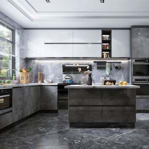 Mueble de Cocina Modular Laminado de Alto Brillo de Diseño Italiano Moderno, Isla de Cocina Simple en Forma de L, Diseño sin Tiradores - Product Image 6