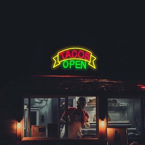 Tacos Open Neon <b>Sign</b> LED Wall Decor Rectangular Acrylic Mexican Restaurant Decor Taco Party Light Decor - Product Image 3